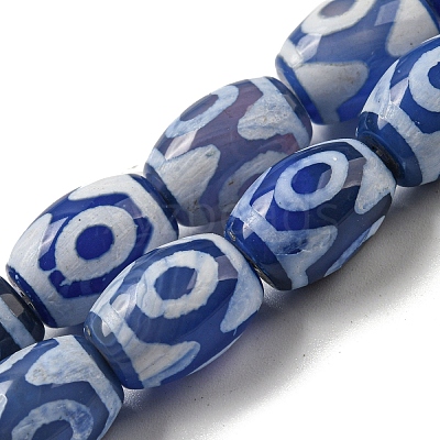 Blue Tibetan Style dZi Beads Strands TDZI-NH0001-C11-01-1