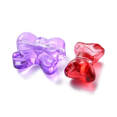 60Pcs 12 Style Transparent Spray Painted Glass Beads GLAA-FS0001-49-1