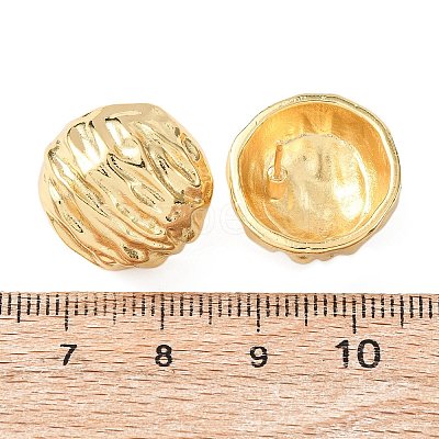 Textured Round Brass Stud Earrings EJEW-D346-05G-1