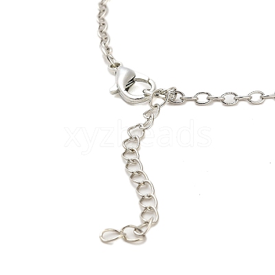 Zinc Alloy with Leather Pendant Necklces NJEW-Z034-01C-P-1