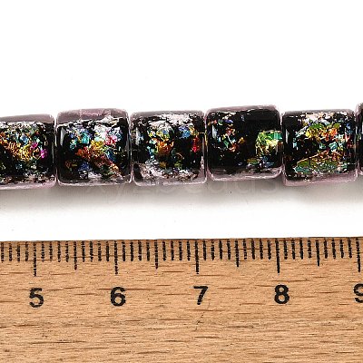 Handmade Dichroic Foil Glass Beads Strands DICH-U001-09H-1