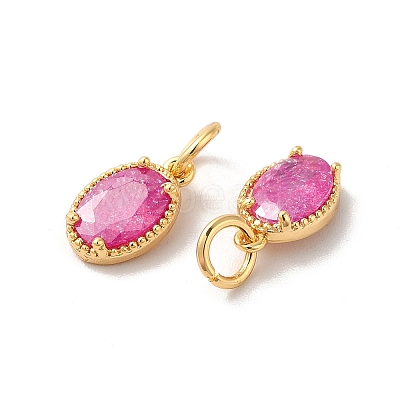 Real 18K Gold Plated Brass Micro Pave Cubic Zirconia Pendants KK-M243-07G-03-1