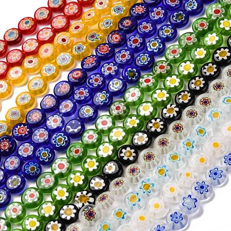 Handmade Millefiori Lampwork Beads Strands LAMP-G164-04-1
