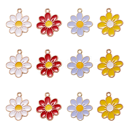 80Pcs 4 Colors Eco-Friendly Alloy Enamel Pendants ENAM-CJ0001-71-1