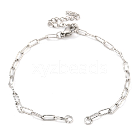 Tarnish Resistant 304 Stainless Steel Paperclip Chains Bracelet Making AJEW-P119-03P-1