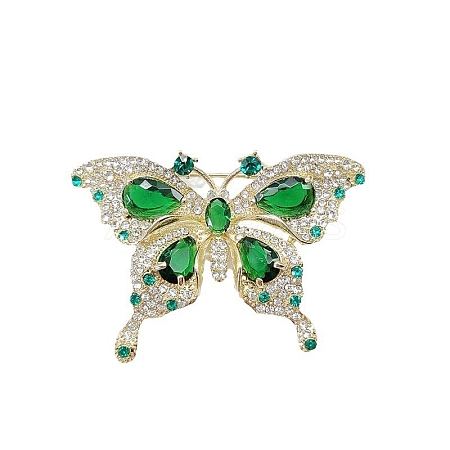 Alloy and Glass Rhinestone Butterfly PW-WG1B29C-01-1