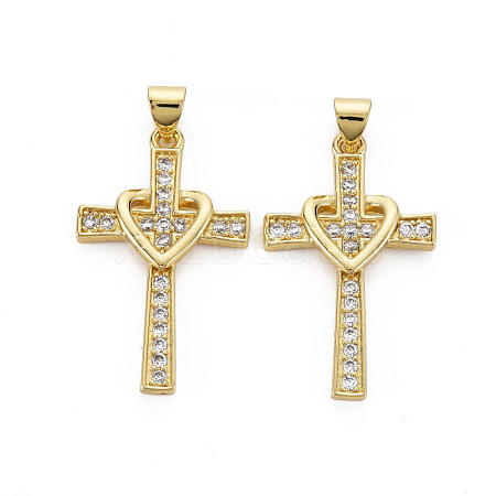 Brass Micro Pave Cubic Zirconia Pendants KK-Q252-071-NF-1