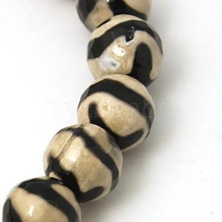 Tibetan Style Wave Pattern dZi Beads TDZI-G341-8mm-05-1