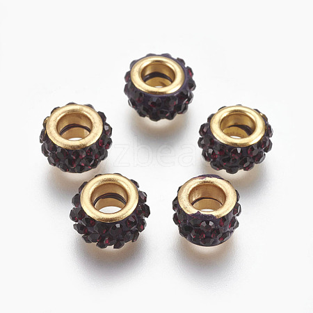 Handmade Polymer Clay European Beads CLAY-O002-01G-B-1