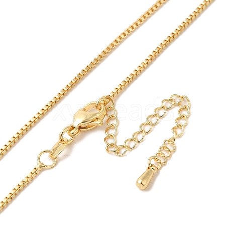 Brass Box Chain Necklaces NJEW-B119-07G-1