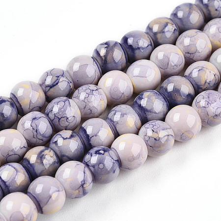 Baking Paint Glass Beads Strands X-DGLA-N003-6mm-C08-1