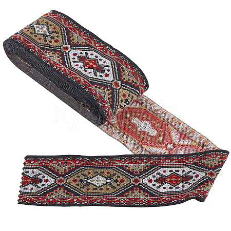 Ethnic Style Polyester Embroidery Ribbons OCOR-WH0078-103-1