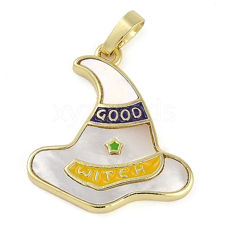 Halloween Rack Plating Brass Enamel Pendants KK-U032-10C-G-1
