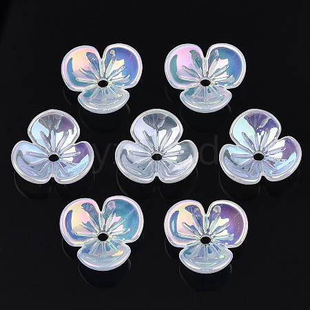 3-Petal Electroplate Acrylic Bead Caps LS-PACR-T014-03-1