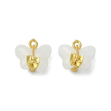 Light Gold Tone Alloy with Glass Charms PALLOY-Q457-01G-01-1