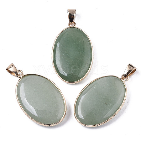 Natural Green Aventurine Pendants G-N326-31B-1