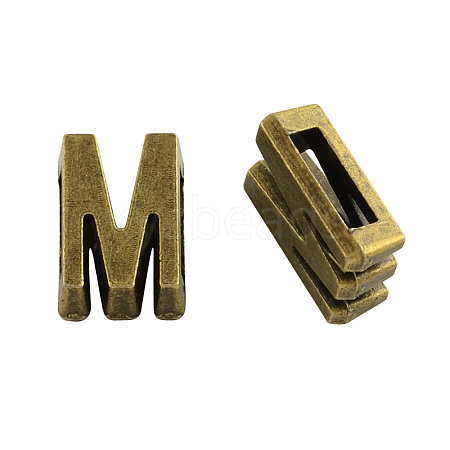 Tibetan Style Alloy Letter Slide Charms TIBEB-Q055-13AB-NR-1