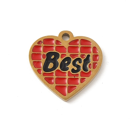 304 Stainless Steel Enamel Charms STAS-P388-19C-G-1