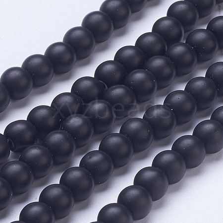Frosted Glass Beads Strands G-D855-03-6mm-1