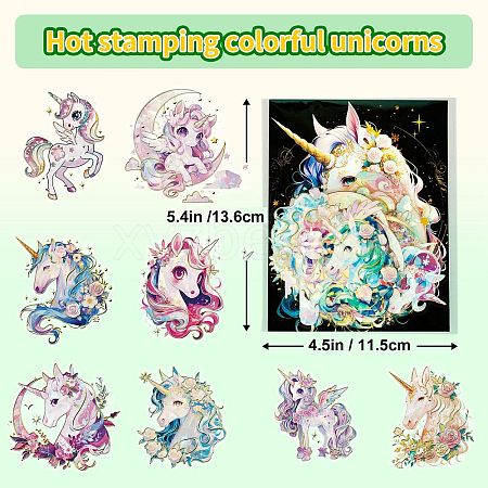 30Pcs Unicorn Shapes PET Stickers PW-WG3C541-01-1