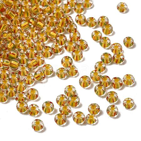 Transparent Stripe Glass Seed Beads GLAA-NH0001-06D-1