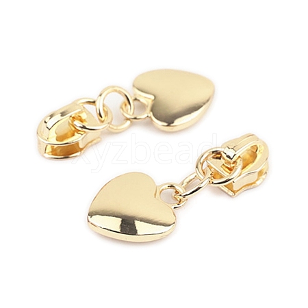Alloy Zipper Head with Heart Charms PW-WG64625-01-1