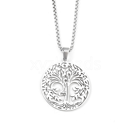 Non-Tarnish 201 Stainless Steel Pendant Necklaces for Man NJEW-Q336-04E-P-1