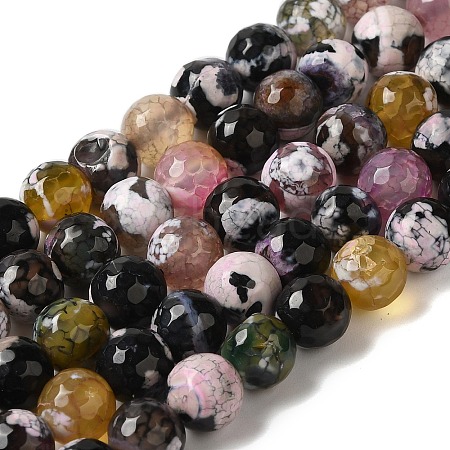 Dyed & Heated Natural Fire Crackle Agate Beads Strands G-P539-C01-05-1