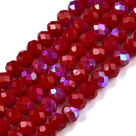 Electroplate Opaque Solid Color Glass Beads Strands EGLA-A044-P4mm-L02-1