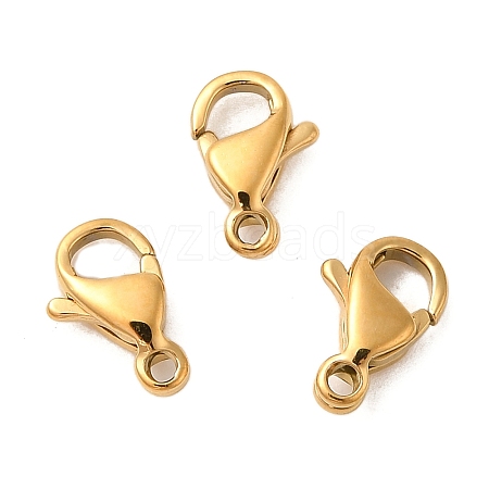 Ion Plating(IP) 304 Stainless Steel Lobster Claw Clasps Hand Polished STAS-AB09-G-01-1
