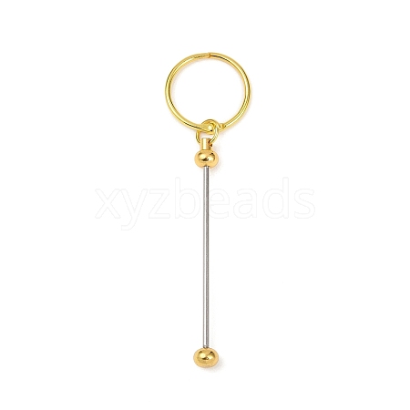 Iron Bar Beadable Keychain Clasps AJEW-R004-02G-1