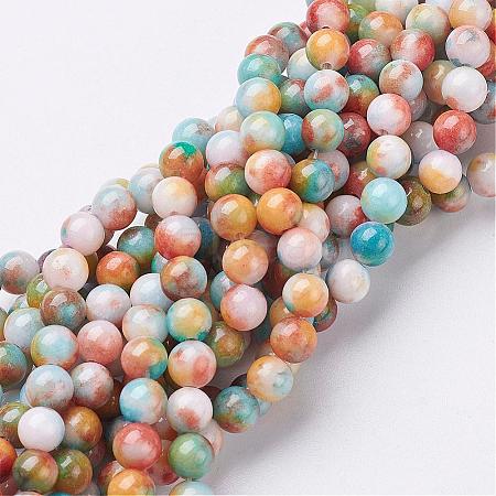 Jade Beads Strands G-D264-6mm-XH14-1