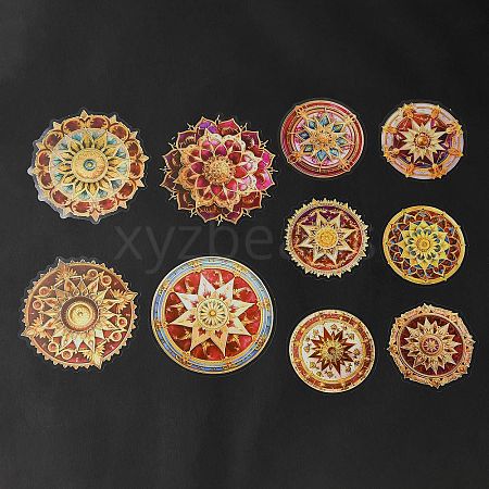 Mandala PET Round Self Adhesive Decorative Stickers DIY-K069-02C-1