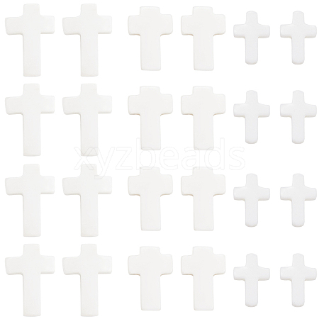 60Pcs 3 Styles Cross Natural Shell Beads BSHE-SC0001-18-1