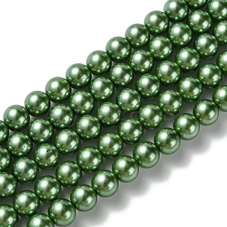 Eco-Friendly Dyed Glass Pearl Round Bead Strands X-HY-A002-8mm-RB074-1