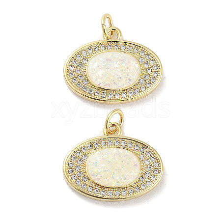 Brass Micro Pave Clear Cubic Zirconia Pendants KK-L213-035G-1