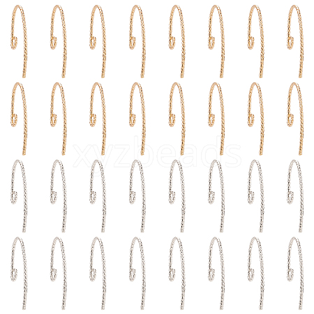 32Pcs 2 Colors Brass Earring Hooks FIND-AR0001-58-1