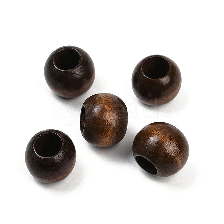 Spray Painted Wood European Beads WOOD-F017-05G-1