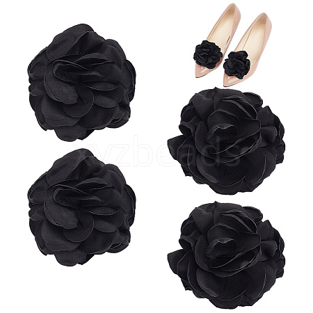 Flower Polyester Shoe Decorations AJEW-WH0471-100A-1