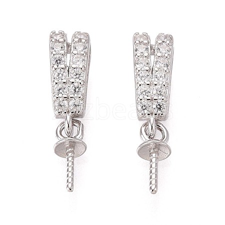 925 Sterling Silver Micro Pave Cubic Zirconia Pendant Bails STER-N016-92P-1