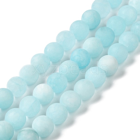 Natural Dyed White Jade Beads Strands G-M402-B01-05-1