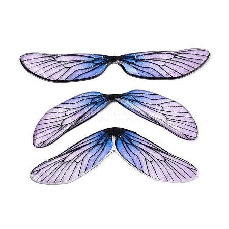 3Pcs Transparent Epoxy Resin Butterfly Wings Cabochons X-RESI-N045-11B-1