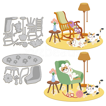 Furniture Theme Carbon Steel Cutting Dies Stencils DIY-WH0309-1442-1