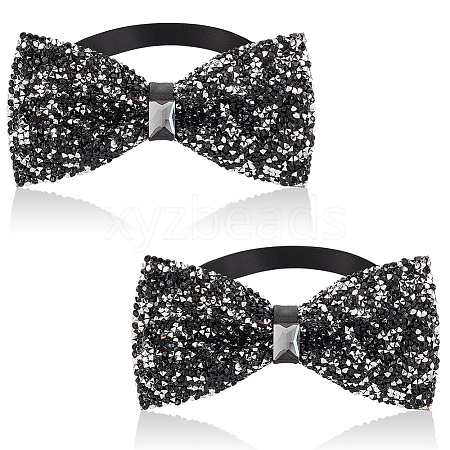 Adjustable Resin Rhinestone Polyester Bow Ties for Men AJEW-WH0472-01B-1