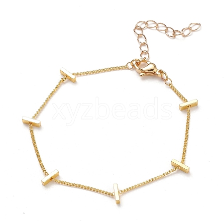 Brass Twisted Chain Curb Chain Bracelets BJEW-JB05499-1