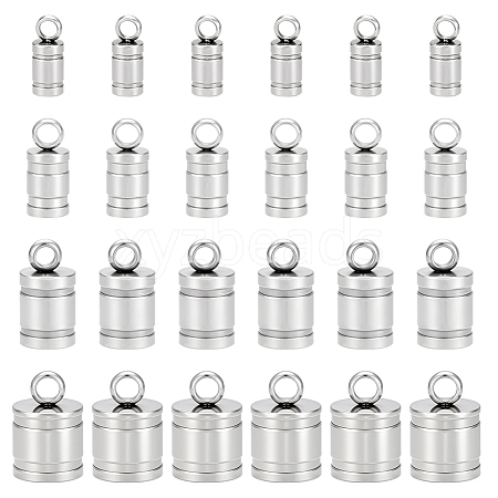 60Pcs 4 Styles 201 Stainless Steel Cord Ends STAS-UN0063-70-1