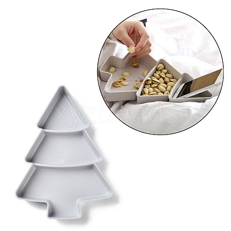 Christmas Tree Shaped Plastic Snack Dried Tray Box DJEW-Q003-01A-1