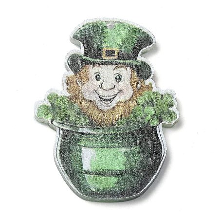 Saint Patrick's Day Opaque Printed Acrylic Pendants MACR-M038-01I-1