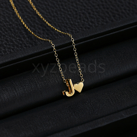 Alloy Letter Heart Pendant Necklaces for Women WGBB55E-06-1