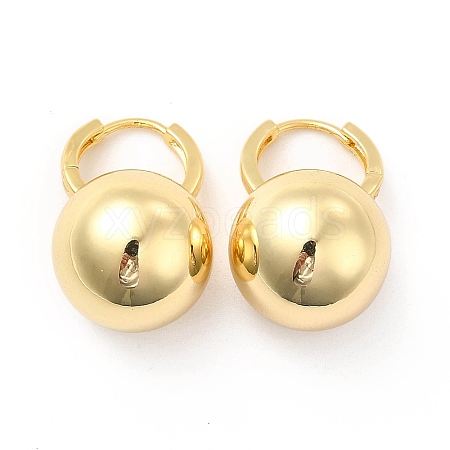 Ball Brass Hoop Earrings for Women EJEW-M026-01G-1